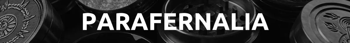 Aparecen grinders y se puede leer el texto parafernalia